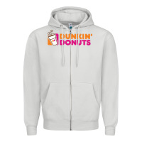 Dove Grey Dunkin'donuts Zipper Hoodie - PixelWave
