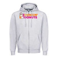 Heather Grey Dunkin'donuts Zipper Hoodie - PixelWave