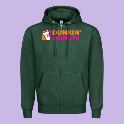 Dunkin'donuts Zipper Hoodie Designed By Pixelwave