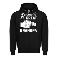 Black Promoted to Great Grandpa Zipper Hoodie - PixelWave