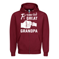 Burgundy Promoted to Great Grandpa Zipper Hoodie - PixelWave