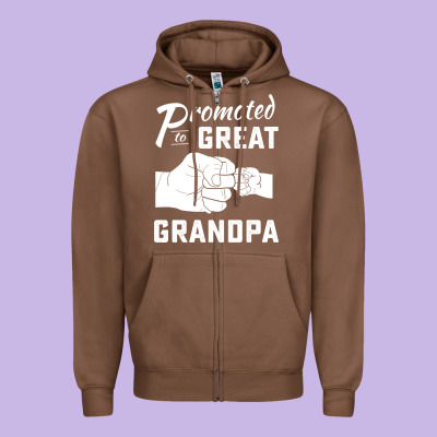 Promoted To Great Grandpa Zipper Hoodie Designed By Pixelwave