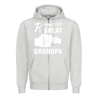 Dove Grey Promoted to Great Grandpa Zipper Hoodie - PixelWave