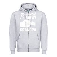 Heather Grey Promoted to Great Grandpa Zipper Hoodie - PixelWave
