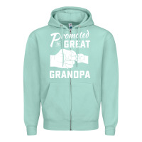 Seafoam Promoted to Great Grandpa Zipper Hoodie - PixelWave