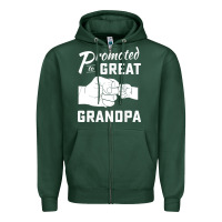 Sports Green Promoted to Great Grandpa Zipper Hoodie - PixelWave