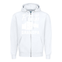 White Promoted to Great Grandpa Zipper Hoodie - PixelWave