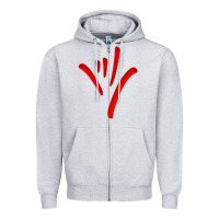 Heather Grey asl (american sign language) tshirt  i love you classic Zipper Hoodie - PixelWave