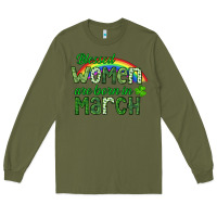 Army Green Blessed women are born in March Long Sleeve Tee - CowGirlArtShop