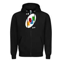Black Uno Card Game Draw Four Zipper Hoodie - PixelWave