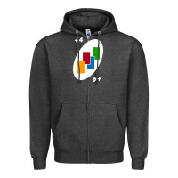 Charcoal Heather Uno Card Game Draw Four Zipper Hoodie - PixelWave