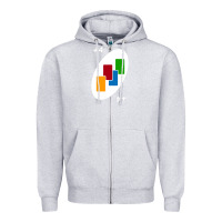 Heather Grey Uno Card Game Draw Four Zipper Hoodie - PixelWave