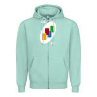 Seafoam Uno Card Game Draw Four Zipper Hoodie - PixelWave