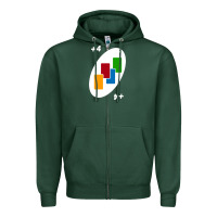 Sports Green Uno Card Game Draw Four Zipper Hoodie - PixelWave