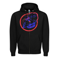 Black cool whip vintage design   80s aesthetic Zipper Hoodie - PixelWave