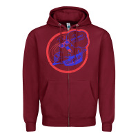 Burgundy cool whip vintage design   80s aesthetic Zipper Hoodie - PixelWave