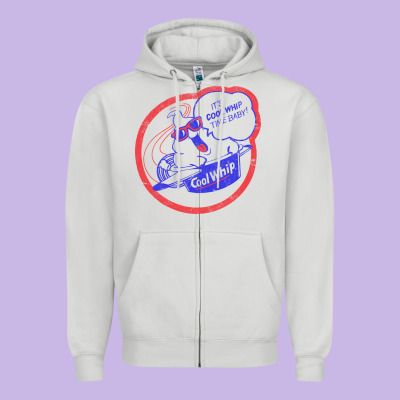 Cool Whip Vintage Design   80s Aesthetic Zipper Hoodie Designed By Pixelwave