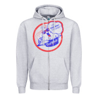 Heather Grey cool whip vintage design   80s aesthetic Zipper Hoodie - PixelWave