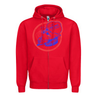 Red cool whip vintage design   80s aesthetic Zipper Hoodie - PixelWave
