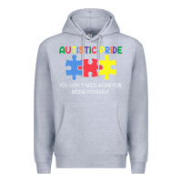 Heather Grey Autistic Pride Autism Awareness Premium Hoodie - CowhideDigitalArt