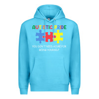 Ocean Blue Autistic Pride Autism Awareness Premium Hoodie - CowhideDigitalArt