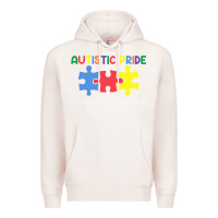 Pale Pink Autistic Pride Autism Awareness Premium Hoodie - CowhideDigitalArt
