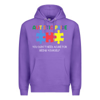 Purple Autistic Pride Autism Awareness Premium Hoodie - CowhideDigitalArt