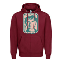 Burgundy patrick swayze retro 80s fan aesthetic design Zipper Hoodie - PixelWave