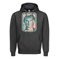 Charcoal Heather patrick swayze retro 80s fan aesthetic design Zipper Hoodie - PixelWave