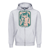 Heather Grey patrick swayze retro 80s fan aesthetic design Zipper Hoodie - PixelWave