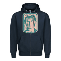 Navy patrick swayze retro 80s fan aesthetic design Zipper Hoodie - PixelWave
