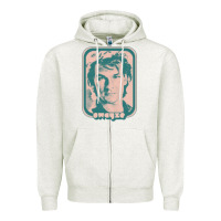 Oatmeal Heather patrick swayze retro 80s fan aesthetic design Zipper Hoodie - PixelWave
