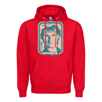 Red patrick swayze retro 80s fan aesthetic design Zipper Hoodie - PixelWave