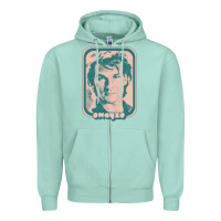Seafoam patrick swayze retro 80s fan aesthetic design Zipper Hoodie - PixelWave