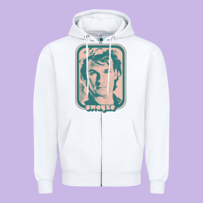 Patrick Swayze Retro 80s Fan Aesthetic Design Zipper Hoodie Designed By Pixelwave