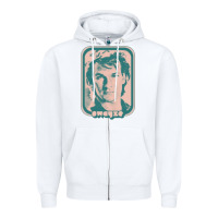 White patrick swayze retro 80s fan aesthetic design Zipper Hoodie - PixelWave