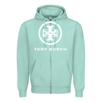 Seafoam white burch tory Zipper Hoodie - PixelWave