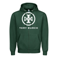 Sports Green white burch tory Zipper Hoodie - PixelWave