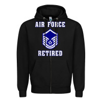 Black military master sergeant air force retired t shirt Zipper Hoodie - PixelWave
