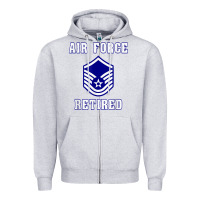 Heather Grey military master sergeant air force retired t shirt Zipper Hoodie - PixelWave
