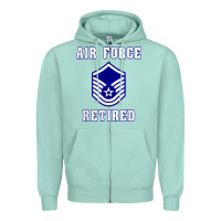 Seafoam military master sergeant air force retired t shirt Zipper Hoodie - PixelWave