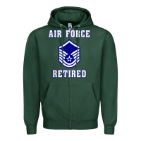 Sports Green military master sergeant air force retired t shirt Zipper Hoodie - PixelWave