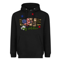 Black Love My Soldier Heavyweight Hoodie - BarkalooDesign