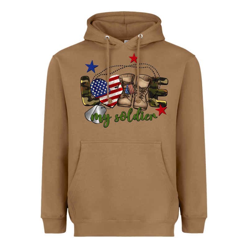 Love My Soldier Heavyweight Hoodie by BarkalooDesign | Teevron