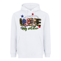 White Love My Soldier Heavyweight Hoodie - BarkalooDesign