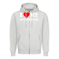 Dove Grey I Love My Boyfriend T-Shirt Zipper Hoodie - PixelWave