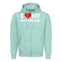 Seafoam I Love My Boyfriend T-Shirt Zipper Hoodie - PixelWave