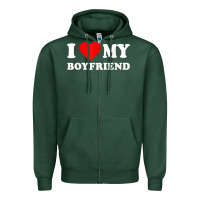 Sports Green I Love My Boyfriend T-Shirt Zipper Hoodie - PixelWave