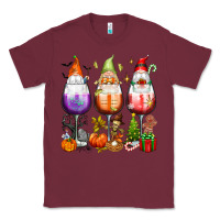 Hallothanksmas Wine Glasses And Gnomes Classic Tee | Teevron