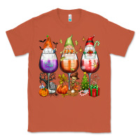 Copper Hallothanksmas wine glasses and gnomes Classic Tee - texasbilliewilder